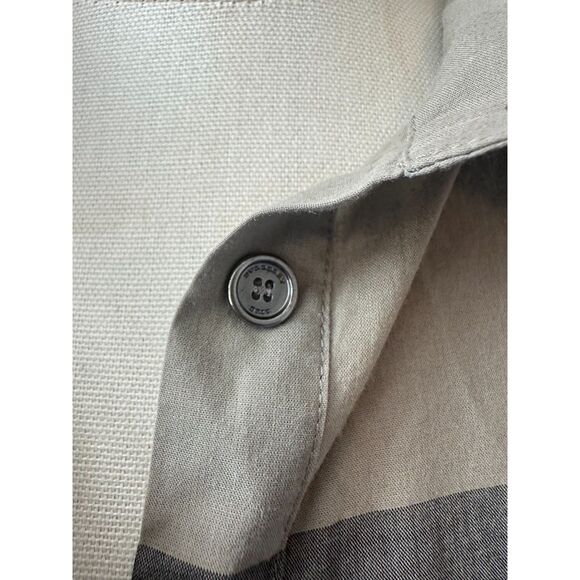 Burberry Brit Plaid Print Mock Neck Button-Up Top - Picture 6 of 8